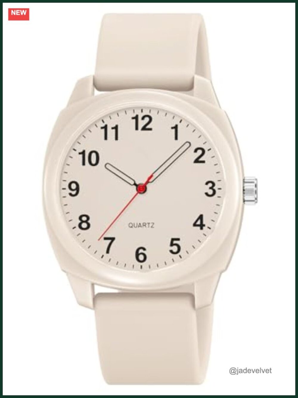 Analog Quartz Watch Silicone Band Water Resistant 50m Unisex Minimalist